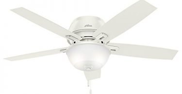 Hunter 53343 Casual Donegan Fresh White Ceiling Fan With Light