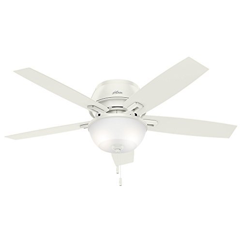 Hunter 53343 Casual Donegan Fresh White Ceiling Fan With Light