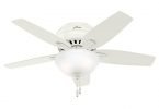Hunter 51080 Newsome Ceiling Fan with Light 42-inch Small Fresh White
