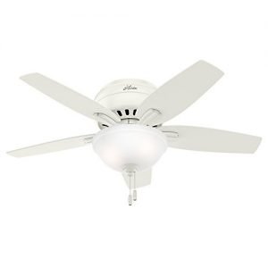 Hunter 51080 Newsome Ceiling Fan with Light 42-inch Small Fresh White