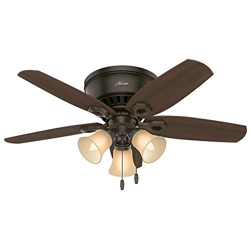 Hunter 51091 42-inch Builder Low Profile New Ceiling Fan with Light, Bronze