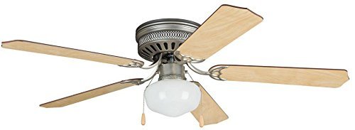 Brushed Pewter Bala 283014 Dual Mount Ceiling Fan with Bowl Light Kit 52-Inch