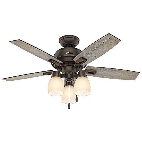 Hunter 52228 Casual Donegan 3 Light Onyx Bengal Ceiling Fan With Light