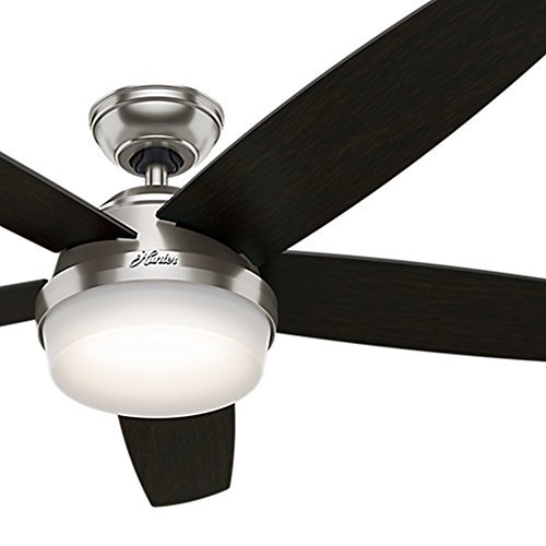 Hunter Fan 54-inch Contemporary Ceiling Fan Brushed Nickel & Light Kit