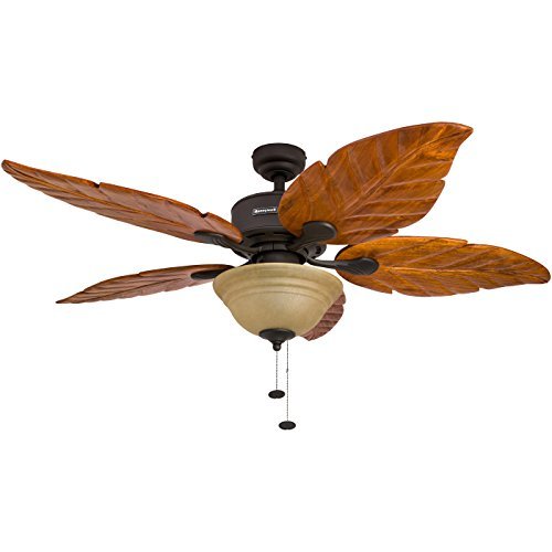 Honeywell Sabal Palm 52-Inch Tropical Ceiling Fan with Sunset Bowl