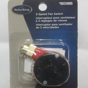 Harbor Breeze 3-Speed Ceiling Fan Switch with 1.85-in Black Plastic Pull Chain