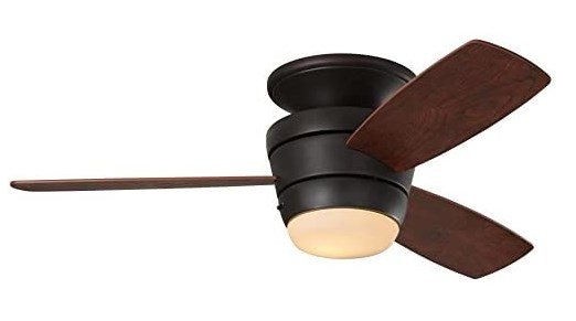 Mazon 44-in Oil-Rubbed bronze Integrated LED Flush Mount Ceiling Fan