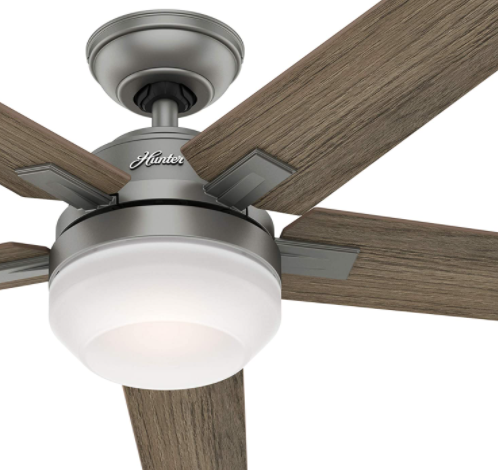 Hunter Fan 54 inch Contemporary Matte Silver Indoor Ceiling Fan