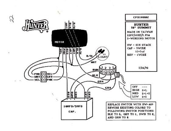 Hunter Ceiling Fan Wiring Diagram - How To Install Hunter Ceiling Fan With Light Kit