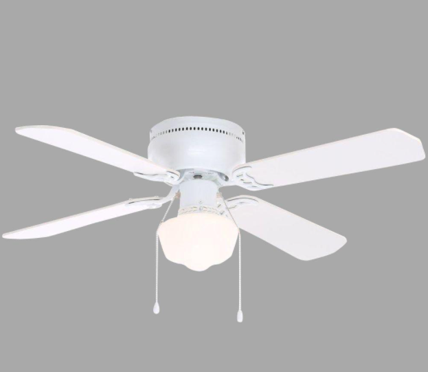 Hampton Bay Littleton Ceiling Fan Manual Fans - Littleton 42 In Led Indoor White Ceiling Fan With Light