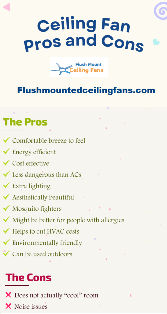 ceiling fan pros and cons infographic